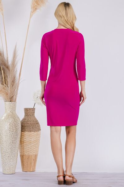 Keep It Simple Dress in Fuchsia