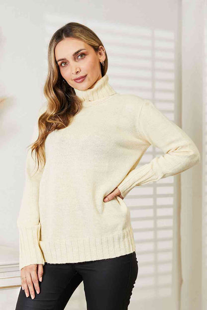 Warm Heart Turtleneck Sweater in Ivory