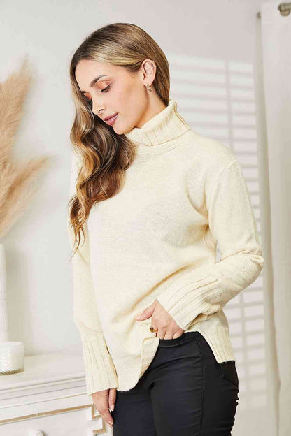 Warm Heart Turtleneck Sweater in Ivory